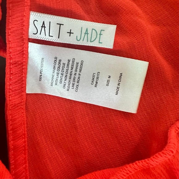 Salt and Jade Open Back Romper Coverup Size M Bright Orange - Picture 6 of 8